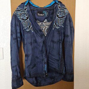 ROAR Stitched Overlay Western Shirt